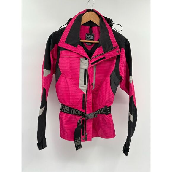 The North Face Jackets & Blazers - The North Face Steep Tech Jacket Women Size Small Pink Black Hood Belt Snow Ski